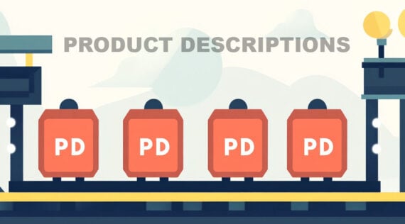 Illustration of a product description concept the resembles a factory process Illustration of a product description concept the resembles a factory process