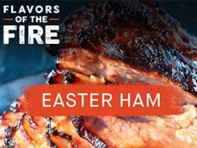 Screenshot of a ham grilling from Masterbuilt's web site