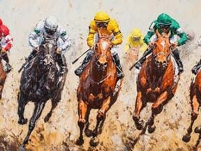AI generated image of a horse race