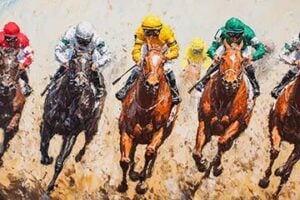 AI generated image of a horse race