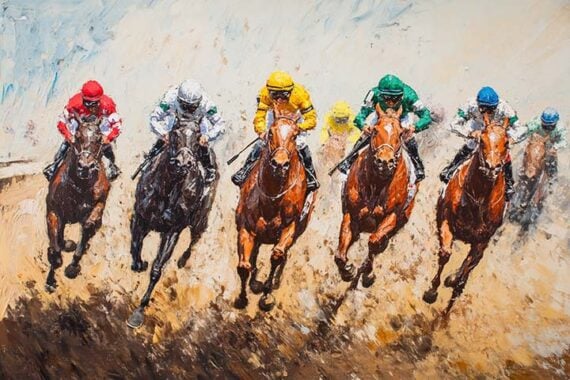 AI image of a horse race.