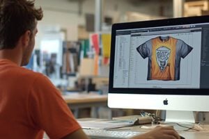 Image of a male working on a computer design