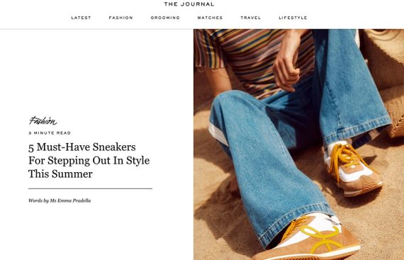 Screenshot of Mr. Porter's article on sneakers. Screenshot of Mr. Porter's article on sneakers.