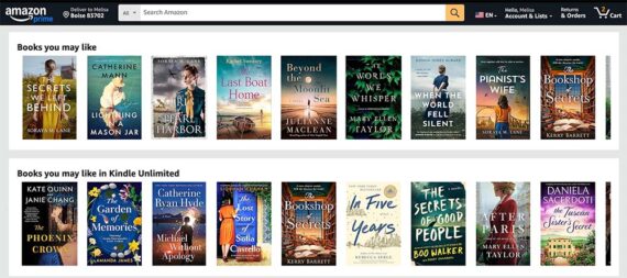 Screenshot of Amazon's home page Screenshot of Amazon's home page