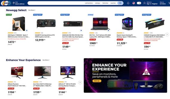 Home page of Newegg Home page of Newegg