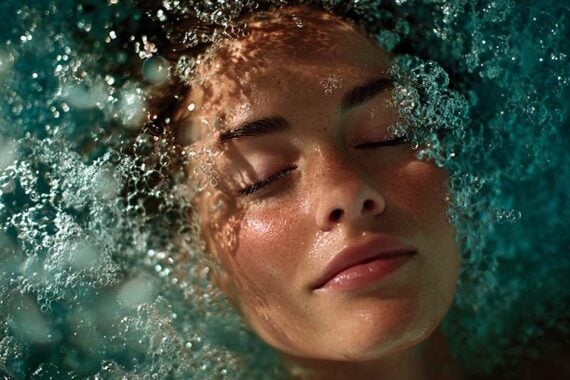 Photo of a 20-something female in a swimming pool