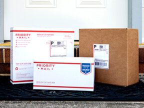 Image from USPS of shipping boxes and envelopes