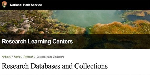 Screenshot of a National Park Service brochure cover titled "Research Learning Centers." Screenshot of a National Park Service brochure cover titled "Research Learning Centers."