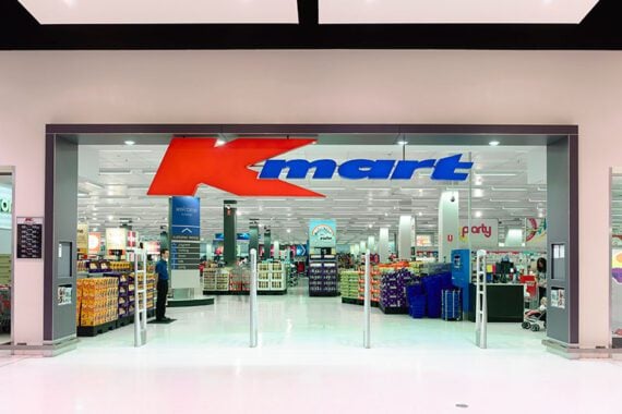 Image of a Kmart entrance in a mall Image of a Kmart entrance in a mall