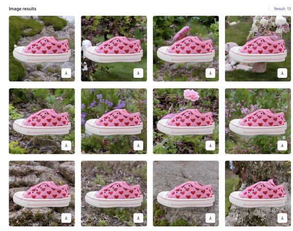 9 background images with the same pink tennis shoes 9 background images with the same pink tennis shoes