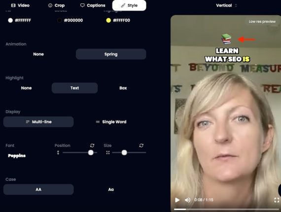 Screenshot showing Ann Smarty in a video Screenshot showing Ann Smarty in a video