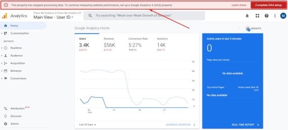 UA to GA4 notification on UA UA to GA4 notification on UA