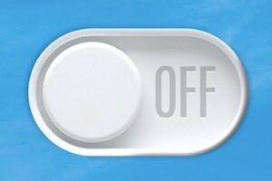 Image from "The Brain at Rest" of an "Off" button