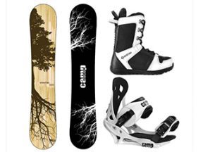 Screenshot from Wiredsport of a snowboard product bundle