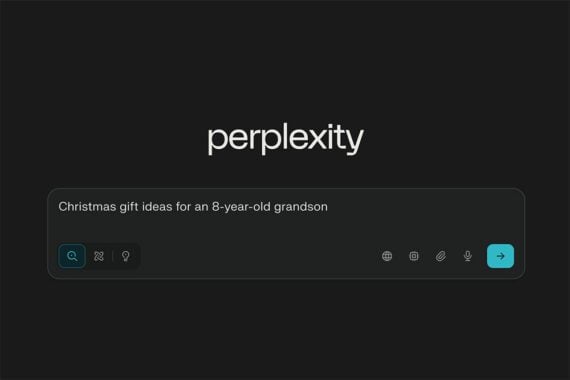 Screenshot of Perplexity's search page Screenshot of Perplexity's search page