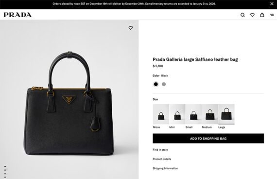 Screenshot of a used Prada bag for sale Screenshot of a used Prada bag for sale