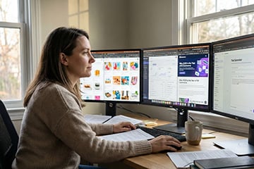 Image of a female working on a computer