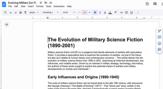 Screenshot of a partial view of the research summary.