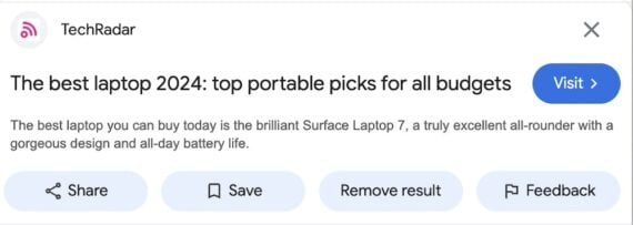 Screenshot of the "About" section for TechRadar. Screenshot of the "About" section for TechRadar.