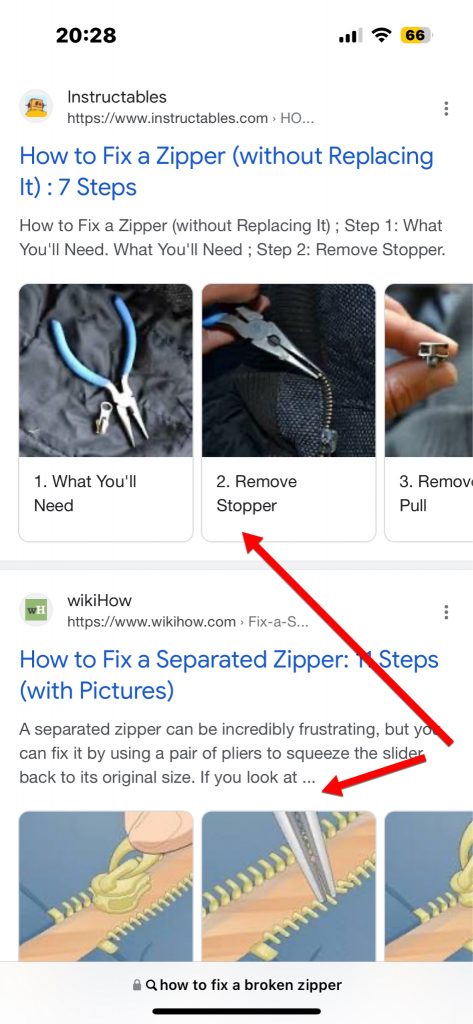 Screenshot of HowTo rich snippets on mobile. Screenshot of HowTo rich snippets on mobile.