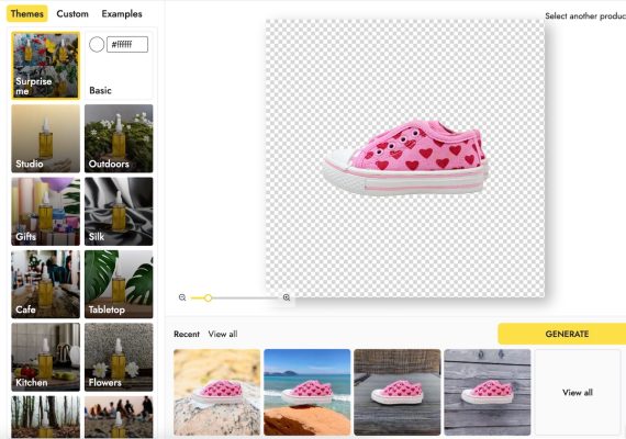 4 background images with the same pink tennis shoes 4 background images with the same pink tennis shoes