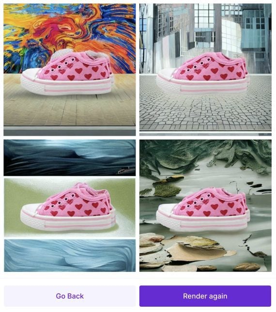 4 background images with the same pink tennis shoes 4 background images with the same pink tennis shoes