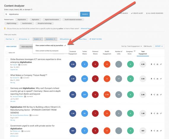 Buzzsumo screenshot of search screen Buzzsumo screenshot of search screen