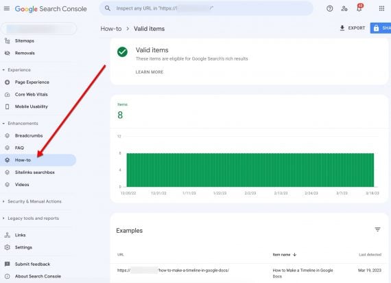 Screenshot of Search Console showing the enhancements section. Screenshot of Search Console showing the enhancements section.