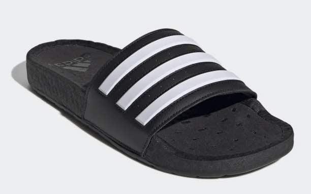 Profile shot from Adidas.com of a black sandal. Profile shot from Adidas.com of a black sandal.