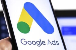 Google Ads logo on a smartphone