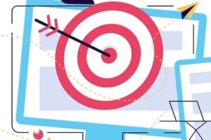Illustration of a target on a laptop screen