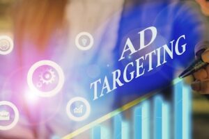 Illustration of the words "Ad Targets" on a column graph