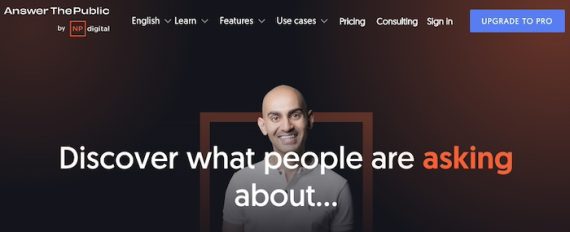 Home page for Answer The Public Home page for Answer The Public