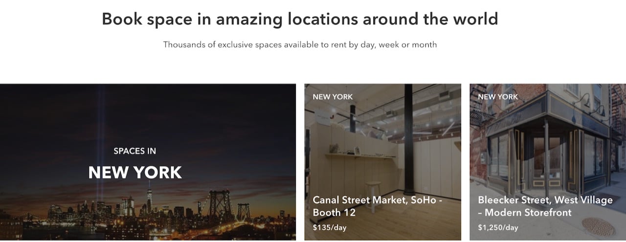 Appear Here rents retail space on flexible terms. Source: Appear Here.