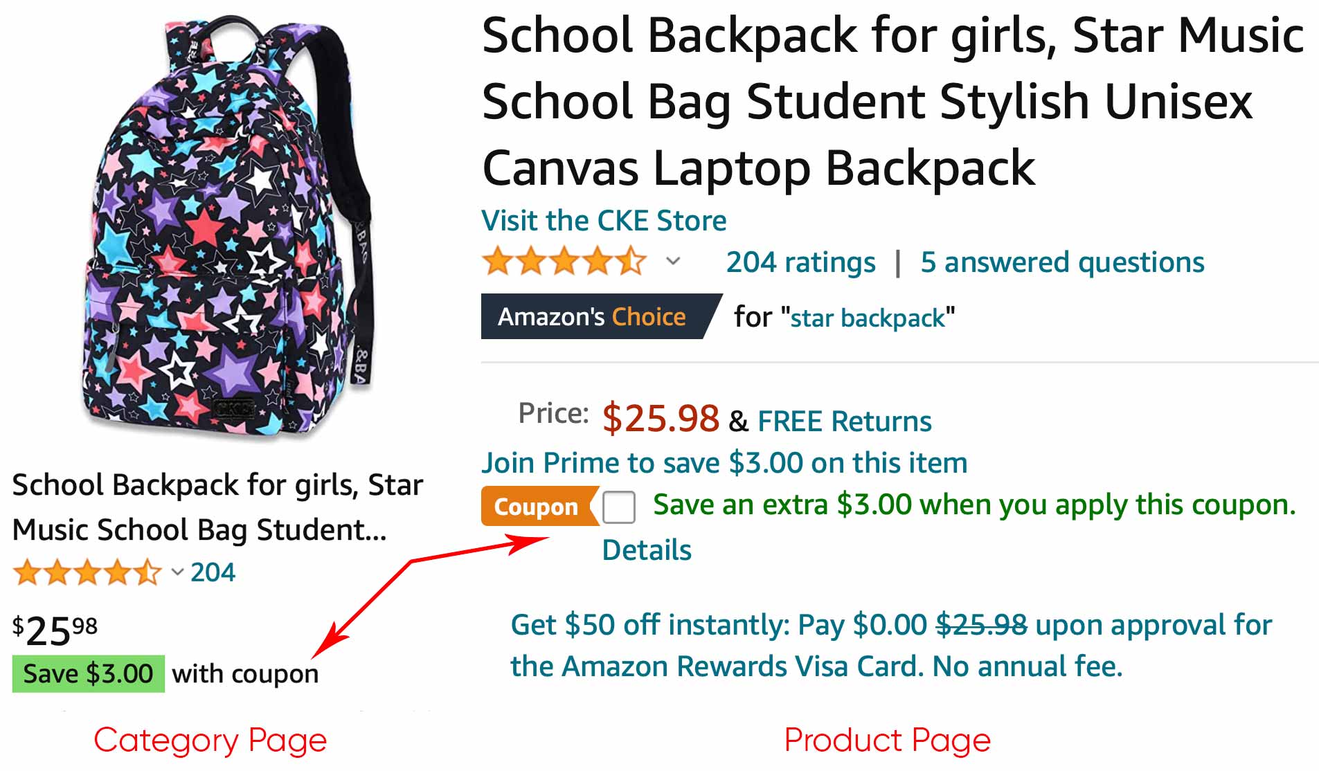 Product page coupon apply checkbox on Amazon Product page coupon apply checkbox on Amazon