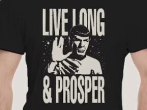 Screenshot of product page from AliExpress for "Live Long & Prosper" t-shirt