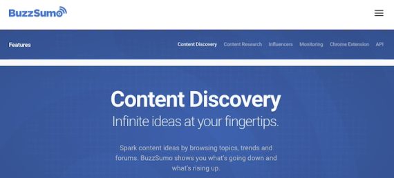Home page for BuzzSumo Home page for BuzzSumo