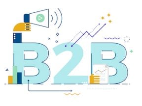 B2B : Business to business, word illustration