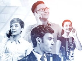 Illustration of hypothetical global executives male and female