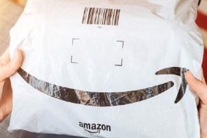 Photo from Oceana of a plastic Amazon mailer bag