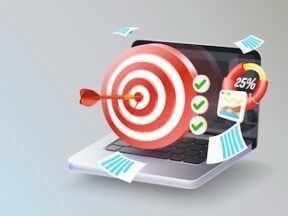 Illustration of a target on a laptop screen