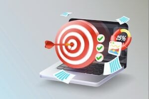 Illustration of a target on a laptop screen