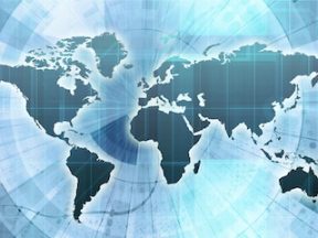 Flat map of the world