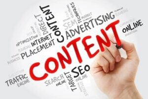 Word cloud around the term "content"