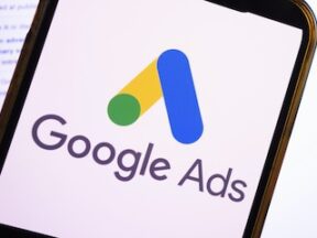Google Ads logo on a smartphone screen