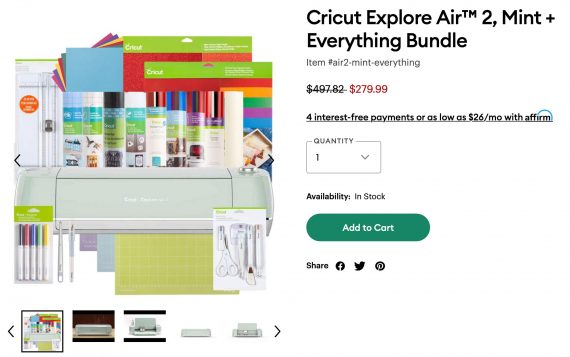 Screenshot of Cricut bundled kit. Screenshot of Cricut bundled kit.