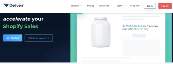 Deliver home page Deliver home page