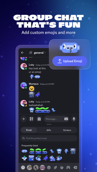 Home page of Discord on a mobile screen Home page of Discord on a mobile screen