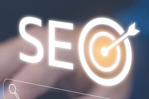 Illustration of letters SEO on a keyboard