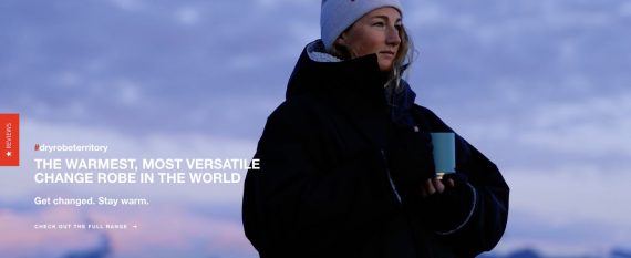 Screenshot from the Dryrobe home page. Screenshot from the Dryrobe home page.